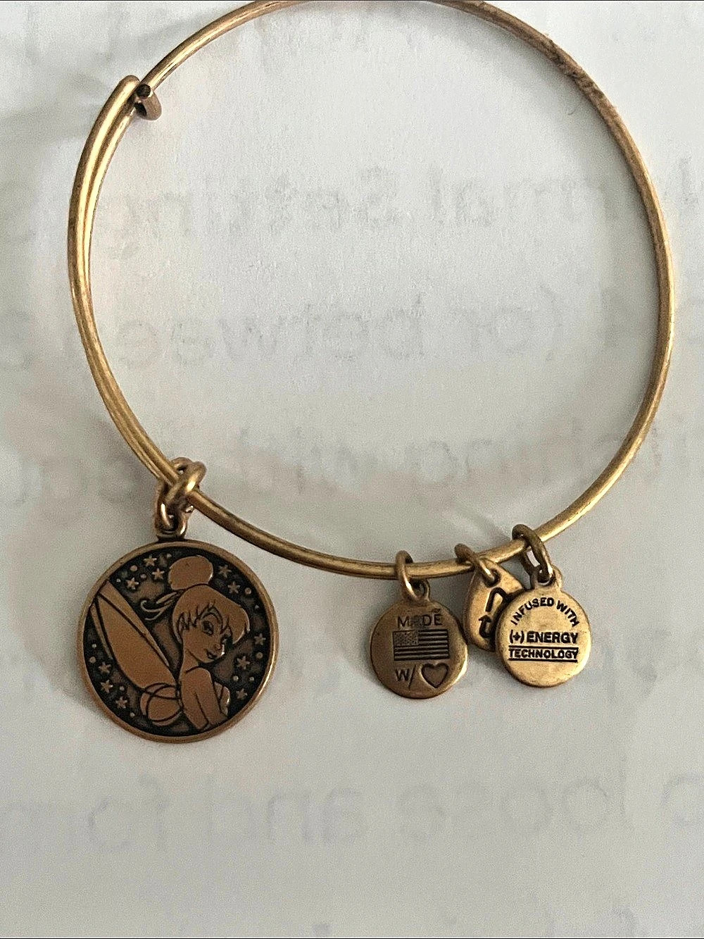 Alex and Ani Disney Tinker Bell Charm Bangle Bracelet